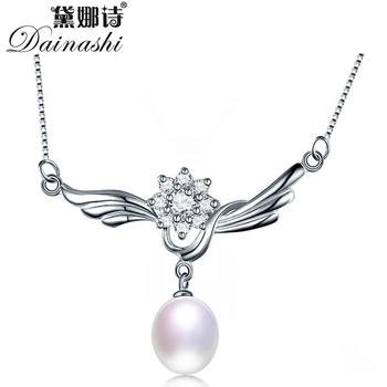 Dainashi High Quality Wing Zircon 925 Sterling Silver Pendant Necklace for Women Genuine Natural Freshwater Oval Pearl Necklace 
Dainashi High Quality Wing Zircon 925 Sterling Silver Pendant Necklace for Women Genuine Natural Freshwater Oval Pearl Necklace