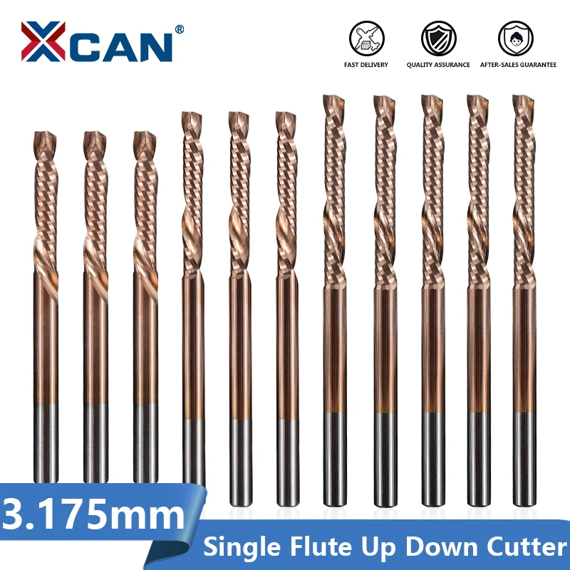 XCAN Up Down Cutter 3.175mm Shank TiCN Coated Single Flute End Mill Carbide Milling Cutter
XCAN Up Down Cutter 3.175mm Shank TiCN Coated Single Flute End Mill Carbide Milling Cutter