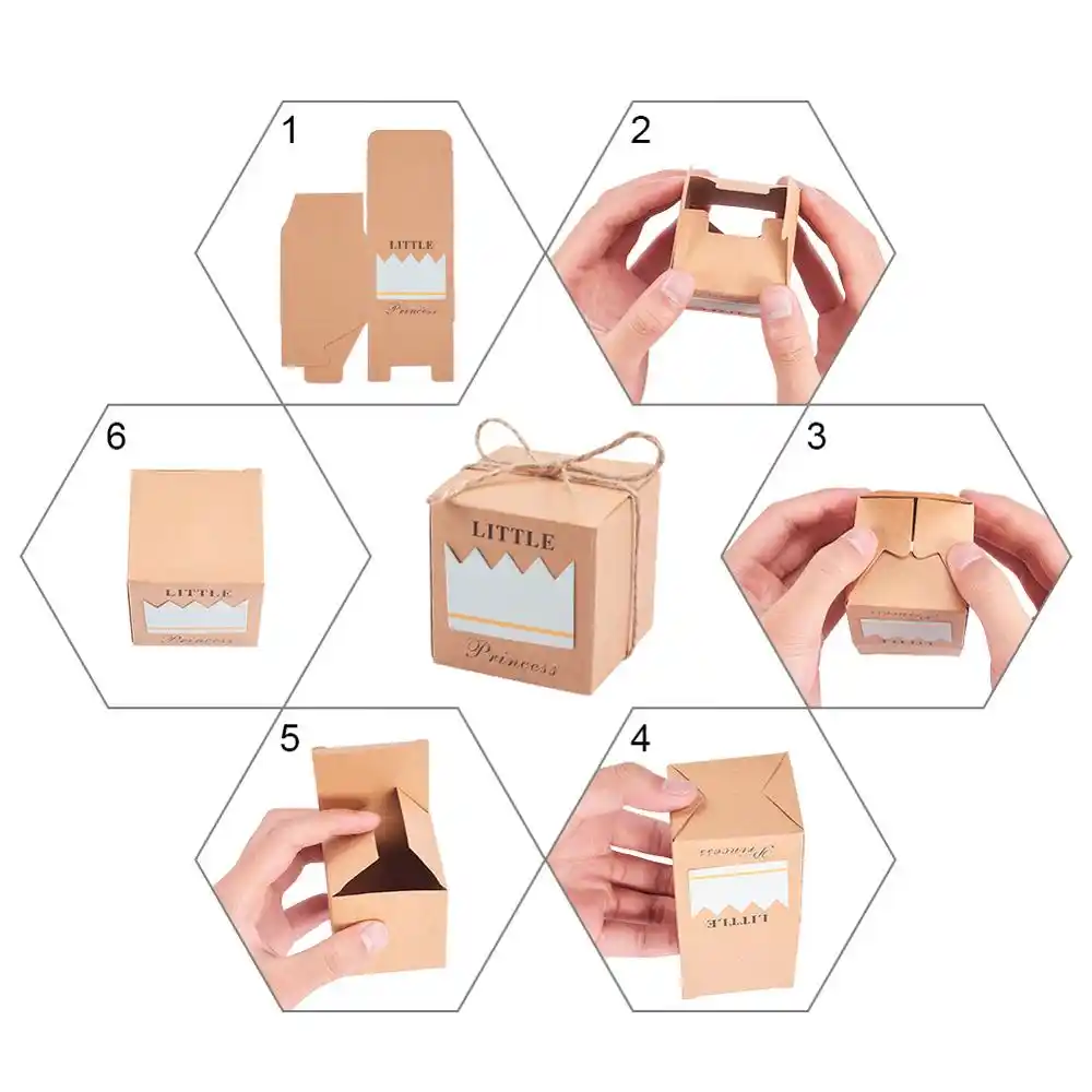 24 sets kraft gift boxes wedding favor boxes foldable candy