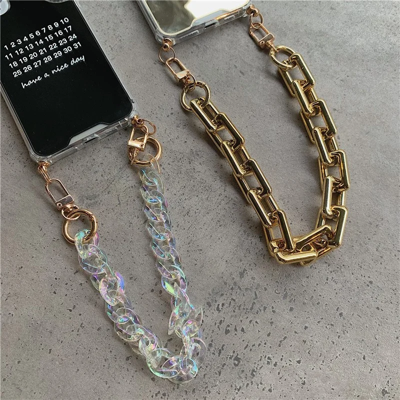 Crystal Chain lanyard anti-fall mirror Case For iPhone Soft silicone case