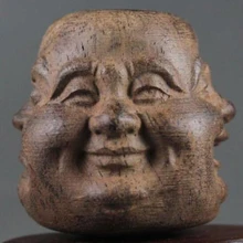 Éléphant, tête de bouddha Sculpture en bois décoration bouddha éléphant Art artisanat décoration de la maison(China)