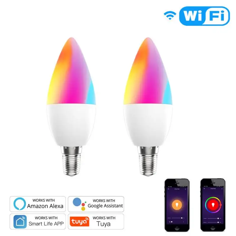 Умная Светодиодная лампа Tuya с Wi-Fi, регулируемая яркость E14, управление через приложение, голосовое управление через Amazon Alexa Google
Умная Светодиодная лампа Tuya с Wi-Fi, регулируемая яркость E14, управление через приложение, голосовое управление через Amazon Alexa Google