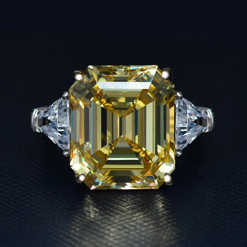 OEVAS 100% 925 Sterling Luxury 27 Carats Created Moissanite Wedding Rings For Women Sparkling High Carbon Diamond Fine Jewelry