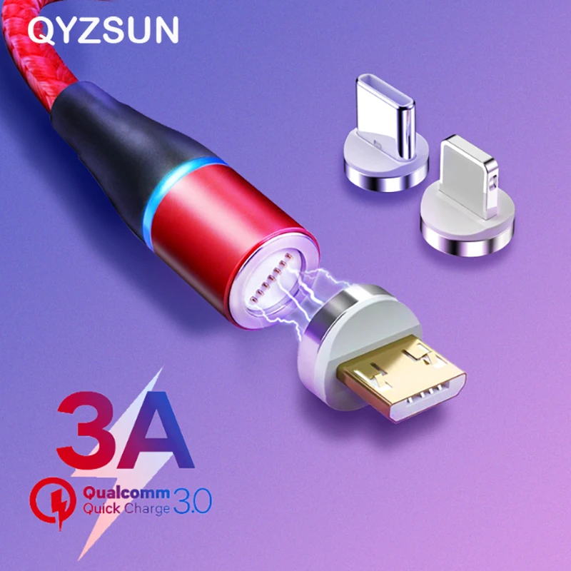 QYZSUN 3A Magnetic Cable Micro USB Type C Fast Charging Microusb Type-C Magnet Charger Wire USB C For iPhone 11 X XR USB Cable
QYZSUN 3A Magnetic Cable Micro USB Type C Fast Charging Microusb Type-C Magnet Charger Wire USB C For iPhone 11 X XR USB Cable