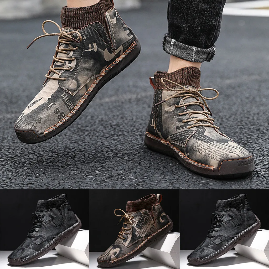 Retro Combat Boots Men's Casual Snow Protective winter Snow Boots Breathable Socks Locomotive Tooling Ankle boots for male 
Retro Combat Boots Men's Casual Snow Protective winter Snow Boots Breathable Socks Locomotive Tooling Ankle boots for male