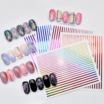 1 Sheet Colorful 3D Nail Sticker Striping Tape Lines Design Gradient Laser Adhesive Strip Tape Foil Decals Nail Art Decorations
1 Sheet Colorful 3D Nail Sticker Striping Tape Lines Design Gradient Laser Adhesive Strip Tape Foil Decals Nail Art Decorations