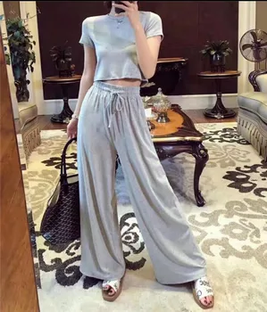 Short Sleeve Black Two Piece Set Casual Loose Wide Leg Pants High Waist Womens Outfits Crop Top And Trousers 2piece Set Women 
Short Sleeve Black Two Piece Set Casual Loose Wide Leg Pants High Waist Womens Outfits Crop Top And Trousers 2piece Set Women