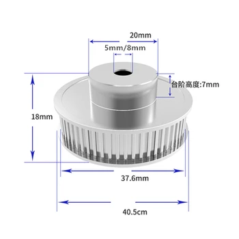 

10Pcs Aluminum GT2 6mm Width 60 Tooth Teeth 2GT Timing Drive Pulley Pully Wheels Gear For 3D Printer Bore=5mm/8mm