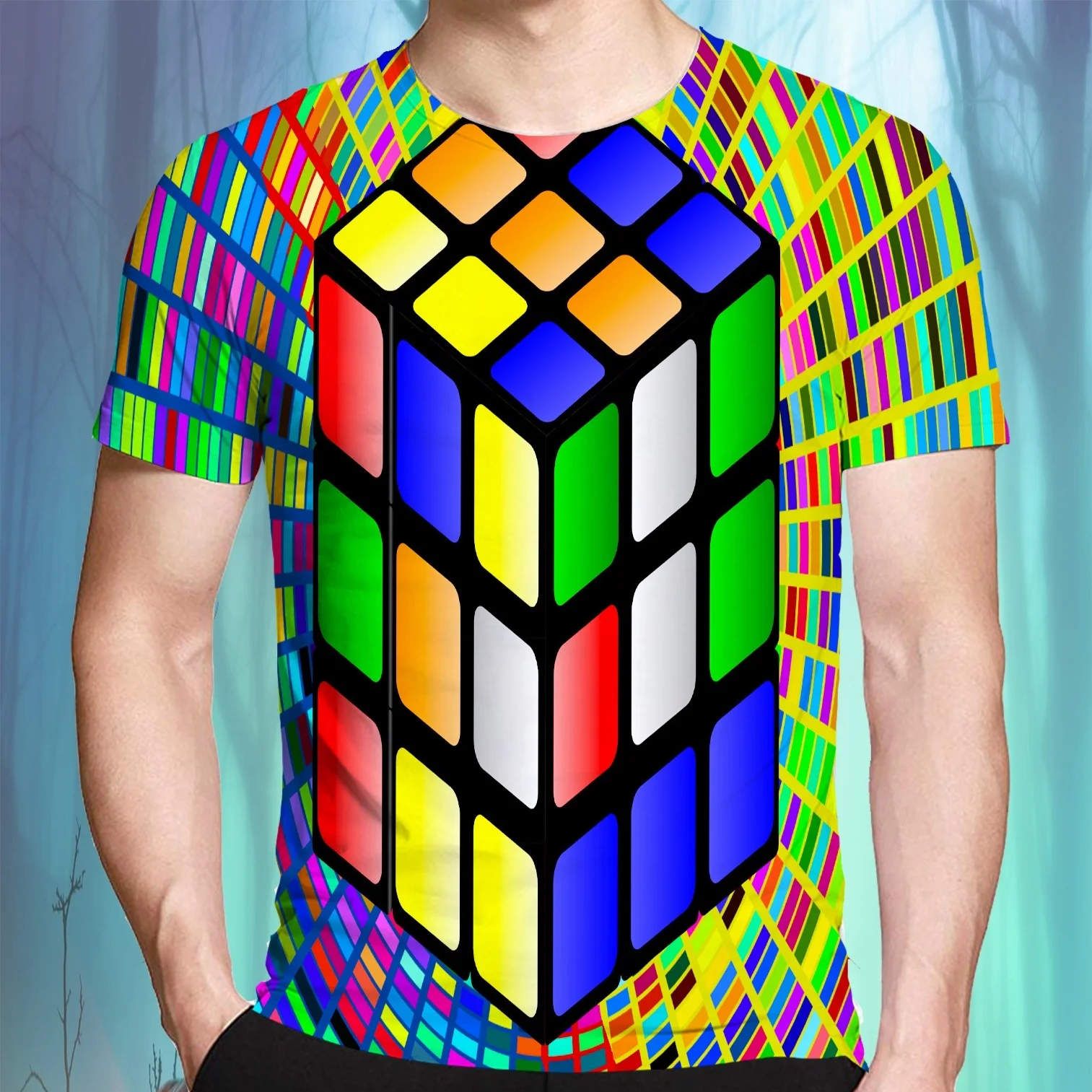 Mens Fashion Funny 3D Printing T Shirts Colorful Vertigo Hypnotic Magic Cube Rainbow Shirt Tops
Mens Fashion Funny 3D Printing T Shirts Colorful Vertigo Hypnotic Magic Cube Rainbow Shirt Tops