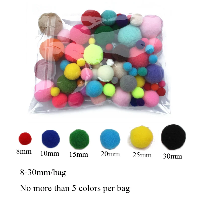 8 мм до 30 разные размеры смешанные цвета помпон мех рукоделие DIY мягкие