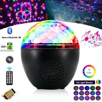 

7/15/16 Colors Sound Activated Rotating Disco Ball Bulb DJ Party Lights Stage Light With Remote Control Party Lights 100-240V