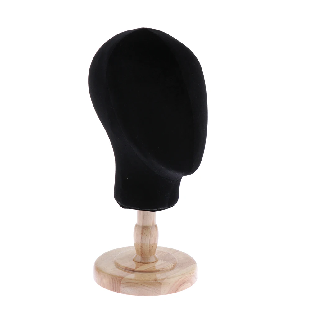 Cork Block Head Mannequin Head Wig Display Styling Head with Wooden Stand Holder, Detachable Cork Block Head Mannequin Head Wig Display Styling Head with Wooden Stand Holder, Detachable