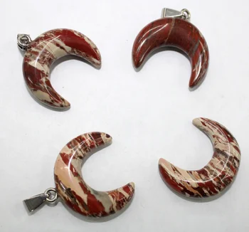 12pcs Fashion Vintage Natural Stone red jaspers Big Horn Shaped Crescent Moon pendant for DIY Jewelry Making Accessories 30*24mm
12pcs Fashion Vintage Natural Stone red jaspers Big Horn Shaped Crescent Moon pendant for DIY Jewelry Making Accessories 30*24mm