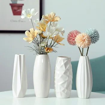 Wedding Decoration White Ceramic Flower Vase Home Decoration Ornaments Furnishings Living Room Decoration Flower Arrangement 
Wedding Decoration White Ceramic Flower Vase Home Decoration Ornaments Furnishings Living Room Decoration Flower Arrangement