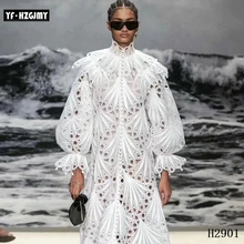 פותחי עתיד HZGJMY האחרון אפריקאי כבל תחרה בד 2019 לבן tissu africain תחרת ניגרי מים מסיס תחרה בד לנשים A2901(China)