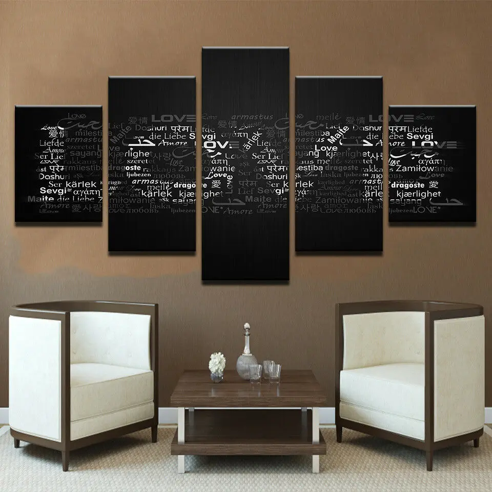 No Framed Canvas 5Pcs Love Letter Multilingual Font Wall Art Posters Pictures Home Decor Paintings Decorations
No Framed Canvas 5Pcs Love Letter Multilingual Font Wall Art Posters Pictures Home Decor Paintings Decorations