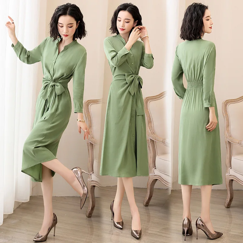 Spring And Summer Dress Women's Long 2019 New Style Spring And Autumn Slim Fit Slimming Waist Hugging Elegant Ladies' Base over-
Spring And Summer Dress Women's Long 2019 New Style Spring And Autumn Slim Fit Slimming Waist Hugging Elegant Ladies' Base over-