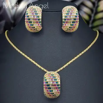 ModemAngel NEW Luxury Brand Super Boom Color Cubic Zirconia Pendant NECKLACE EARRINGS For Dubai Women High Quality Jewelry 
ModemAngel NEW Luxury Brand Super Boom Color Cubic Zirconia Pendant NECKLACE EARRINGS For Dubai Women High Quality Jewelry
