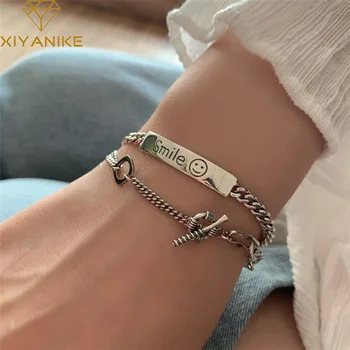 XIYANIKE New Fashion 925 Sterling Silver Bangles & Bracelet Vintage Handmade Smiling Face Party Accessories Thai Silver Jewelry 
XIYANIKE New Fashion 925 Sterling Silver Bangles & Bracelet Vintage Handmade Smiling Face Party Accessories Thai Silver Jewelry