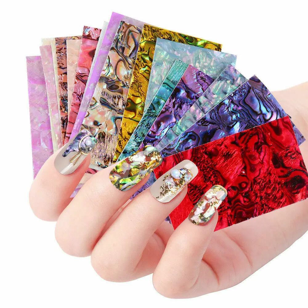 3D Shell Abalone Nail Art Sticker Gradient Mermaid Flakes Nail Foil Design Nail Decorations Adhesive Holographic Transfer Decals
3D Shell Abalone Nail Art Sticker Gradient Mermaid Flakes Nail Foil Design Nail Decorations Adhesive Holographic Transfer Decals