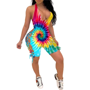 Fashion Women Sexy V-Neck Sleeveless Jumpsuits Tie-dye Print Ladies Summer Casual Romper Holiday Playsuit Women Clothes
Fashion Women Sexy V-Neck Sleeveless Jumpsuits Tie-dye Print Ladies Summer Casual Romper Holiday Playsuit Women Clothes