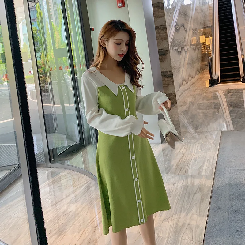 Avocado Green Jersey Dress Autumn 2019 New Style Waist Hugging Slimming French Joint Elegant Skirt Women's F7420
Avocado Green Jersey Dress Autumn 2019 New Style Waist Hugging Slimming French Joint Elegant Skirt Women's F7420