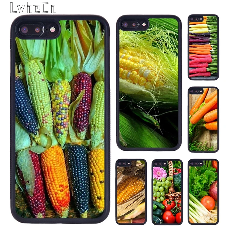 Чехол для телефона LvheCn с овощами морковью кукурузой томатом iPhone 5 SE 6s 7 8 Plus 11 12 Pro X XR
