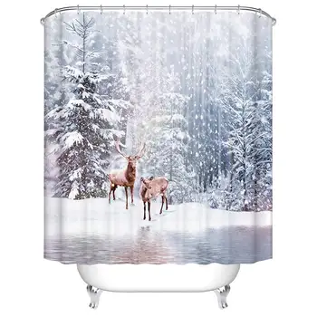 Elk in The Snow Forest Pattern Digital Print Shower Curtains for Bathroom Decor,Polyester Waterproof Fabric Bath Curtain with 12
Elk in The Snow Forest Pattern Digital Print Shower Curtains for Bathroom Decor,Polyester Waterproof Fabric Bath Curtain with 12