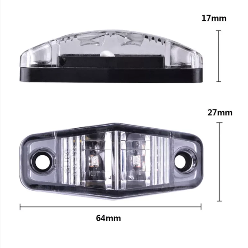 2Pcs 12V / 24V LED Side Marker White Lights Car External Lights Warning Tail Anti-Collision Light Auto Trailer Truck Lorry Lamps
2Pcs 12V / 24V LED Side Marker White Lights Car External Lights Warning Tail Anti-Collision Light Auto Trailer Truck Lorry Lamps
