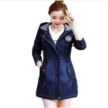 2019 Casual Denim Jacket Women Coat Windbreaker Long Sleeve Hooded Spring Jacket Women's Clothing Tops Slim autumn coat R292 
2019 Casual Denim Jacket Women Coat Windbreaker Long Sleeve Hooded Spring Jacket Women's Clothing Tops Slim autumn coat R292