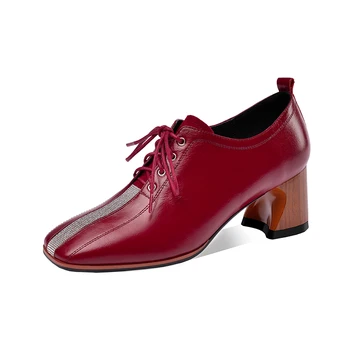 Women Cow Leather Party Shoes Prom Pumps Spring Summer Lace Up square Toe High Heels 2020 Fashion Shoes Woman
Women Cow Leather Party Shoes Prom Pumps Spring Summer Lace Up square Toe High Heels 2020 Fashion Shoes Woman