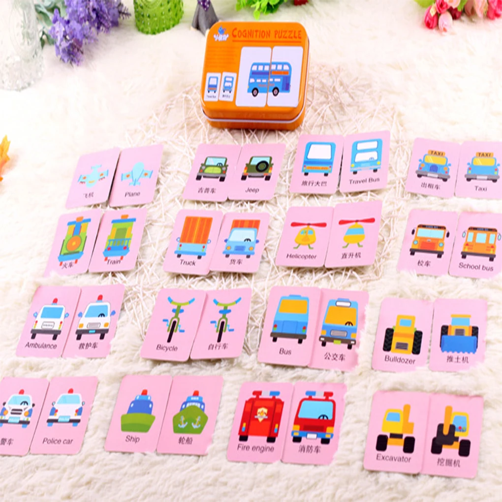 Hot Sale Educational Early Toys Cartoon Paper Educational Chart Card Vehicle Animals Fruit Daily Necessities Matching Game
Hot Sale Educational Early Toys Cartoon Paper Educational Chart Card Vehicle Animals Fruit Daily Necessities Matching Game