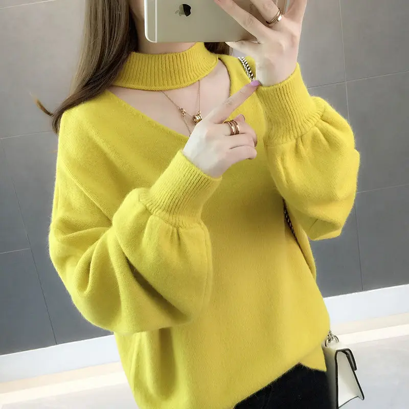 Autumn and Winter pullover plus velvet warm sweater women's base thick solid color loose lantern sleeve sweater
Autumn and Winter pullover plus velvet warm sweater women's base thick solid color loose lantern sleeve sweater