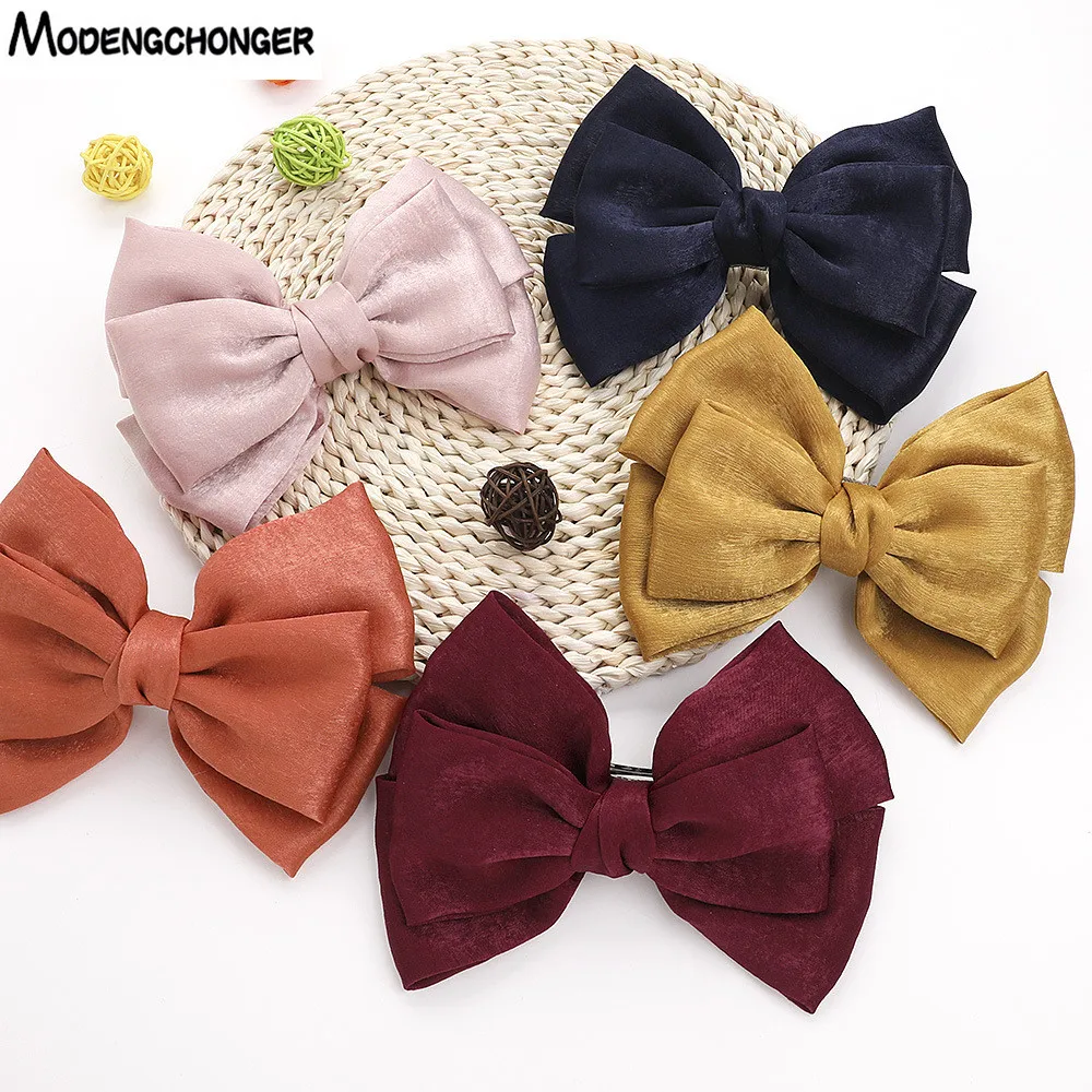 2020 Fashion High Quality Bow Barrettes Solid Color Big Large Velvet Satin Hair Clip Three-layer Hairpin Woman Hair Accessories
2020 Fashion High Quality Bow Barrettes Solid Color Big Large Velvet Satin Hair Clip Three-layer Hairpin Woman Hair Accessories