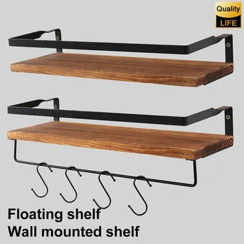 Wall Shelf Premium Metal Wooden Rustic Floating Shelves Storage for Kitchen Bathroom Towel Frame Multifunction Storage Holder
Wall Shelf Premium Metal Wooden Rustic Floating Shelves Storage for Kitchen Bathroom Towel Frame Multifunction Storage Holder