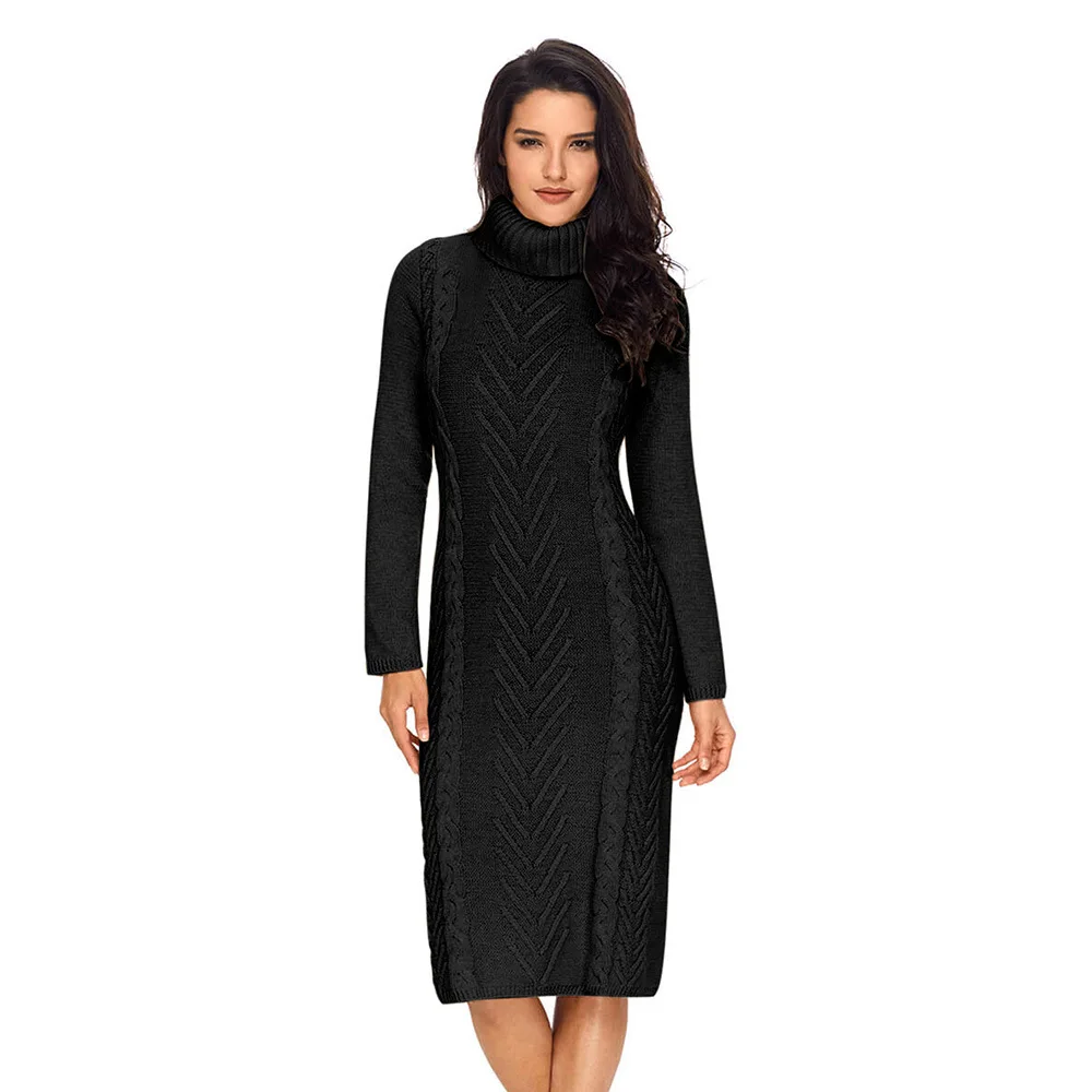Jersey Dress Women's Winter Hot Selling New Products Europe And America Solid Color Pullover High Collar Long Sleeve Slim Fit Sw 
Jersey Dress Women's Winter Hot Selling New Products Europe And America Solid Color Pullover High Collar Long Sleeve Slim Fit Sw