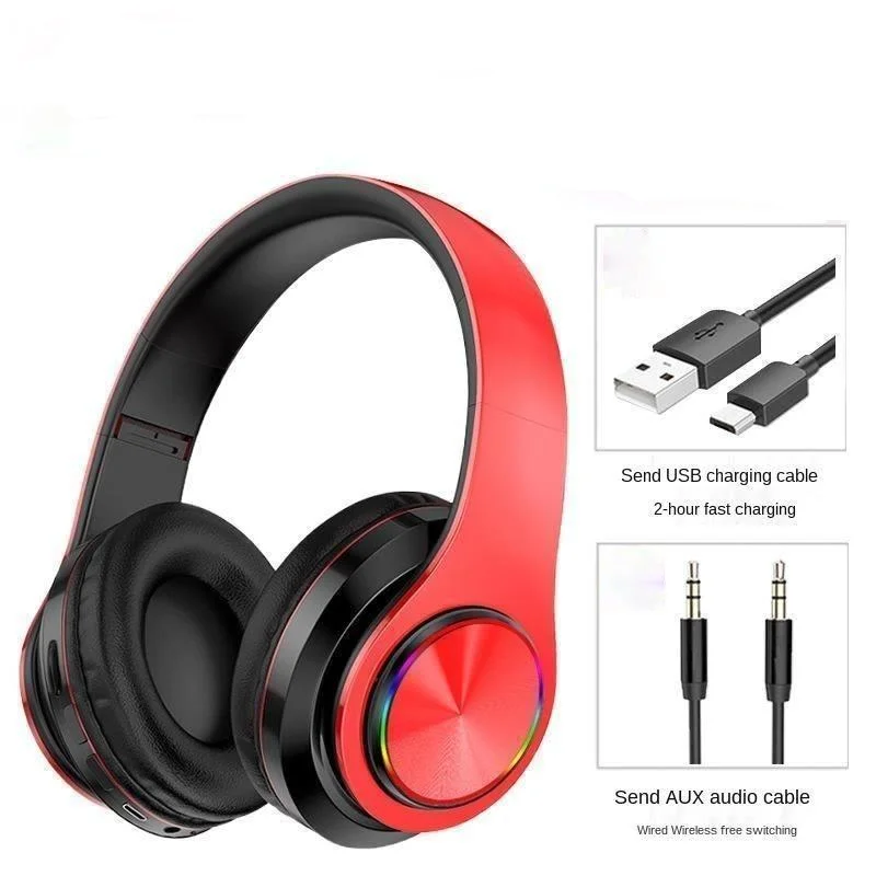 Wireless 5.0 Bluetooth Auricle Headphone Music Headset Stereo Earphones FM And Support Plug SD Card With Mic For Computer Mobile |