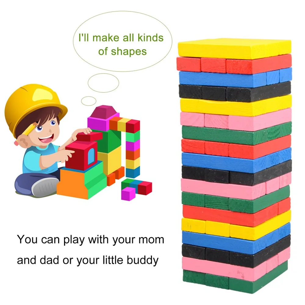54Pcs/lot Wooden Building Figure Blocks Stacker Game Gift Education Toy Set Game Education Non-Toxic Kits Toys
54Pcs/lot Wooden Building Figure Blocks Stacker Game Gift Education Toy Set Game Education Non-Toxic Kits Toys
