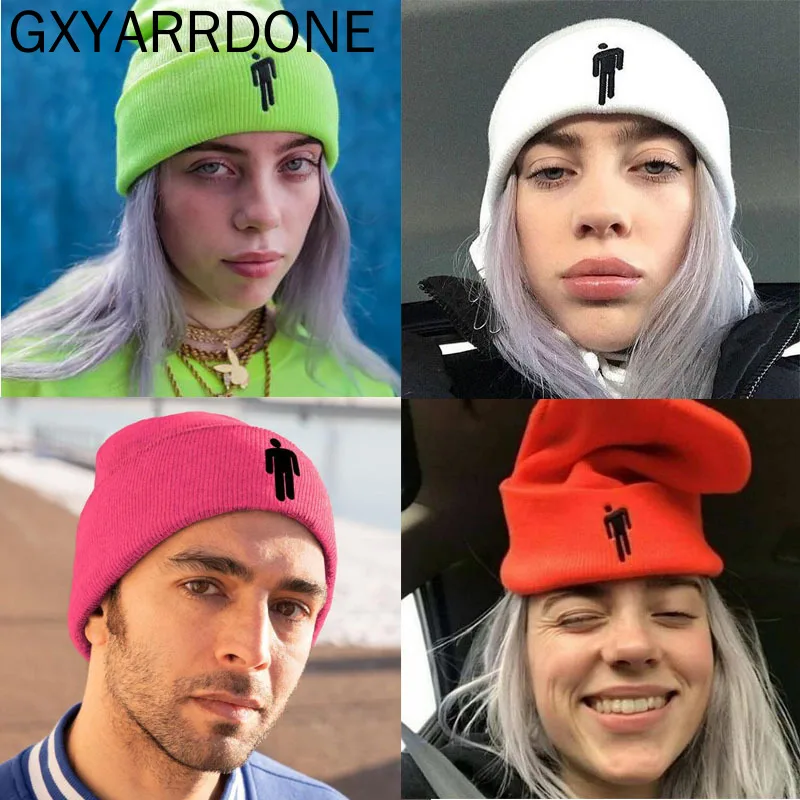 2019 Embroidery Billie Eilish Beanie Hat Women Men Knitted Winter Hats For Women Men Solid Hip-hop Casual Cuffed Beanies Bonnet 
2019 Embroidery Billie Eilish Beanie Hat Women Men Knitted Winter Hats For Women Men Solid Hip-hop Casual Cuffed Beanies Bonnet