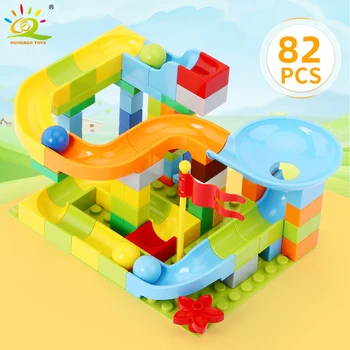 HUIQIBAO 82pcs Marble Race Run DIY Maze Balls Building Blocks Duploed Funnel Slide Big Bricks Educational Toys For Children
HUIQIBAO 82pcs Marble Race Run DIY Maze Balls Building Blocks Duploed Funnel Slide Big Bricks Educational Toys For Children