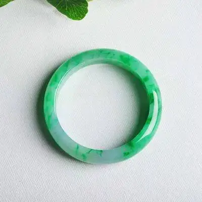 

zheru jewelry natural Burmese jade 54-64mm light green two-tone bracelet elegant princess jewelry, best gift for mother to girlf