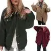 2020 Women Autumn Winter Warm Plush Temperament Slim Button Coat Solid Color Green Long Sleeve Lapel Jacket Versatile Outwear
2020 Women Autumn Winter Warm Plush Temperament Slim Button Coat Solid Color Green Long Sleeve Lapel Jacket Versatile Outwear