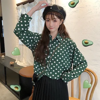 2020 Early Spring Versatile Very Fairy of Mid-length Long-sleeved Upper Garment Western Style Polka Dot Shirt Women's 7023
2020 Early Spring Versatile Very Fairy of Mid-length Long-sleeved Upper Garment Western Style Polka Dot Shirt Women's 7023