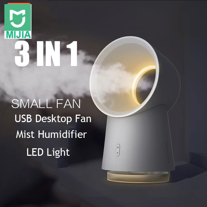 Xiaomi Mini Cooling Fan Bladeless Desktop Fan Mist Humidifier With LED Light White USB lamp homekit student college Fan 3 in 1
Xiaomi Mini Cooling Fan Bladeless Desktop Fan Mist Humidifier With LED Light White USB lamp homekit student college Fan 3 in 1