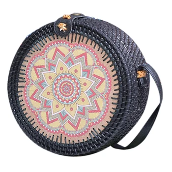 Rattan Wallet, Leather Strap-Black Vintage Natural Straw Handbag, Women's Shoulder Bag Gift.
Rattan Wallet, Leather Strap-Black Vintage Natural Straw Handbag, Women's Shoulder Bag Gift.