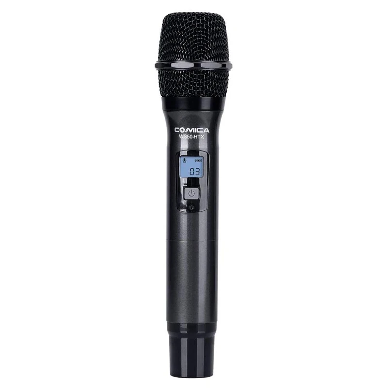 Comica CVM-WS50HTX Wireless Handheld Microphone, with UHF 6 Channels, Integrated Smartphone Holder, 194FT Wireless Range, Built-
Comica CVM-WS50HTX Wireless Handheld Microphone, with UHF 6 Channels, Integrated Smartphone Holder, 194FT Wireless Range, Built-