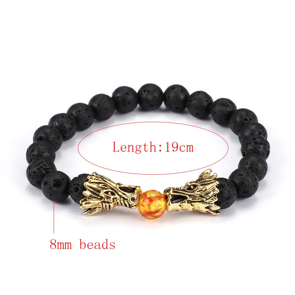 Fashion Black Beaded Bracelet Natural Stone Double Dragon Head Bracelet Women Men Jewelry Knitting Bracelet Personality Gift
Fashion Black Beaded Bracelet Natural Stone Double Dragon Head Bracelet Women Men Jewelry Knitting Bracelet Personality Gift