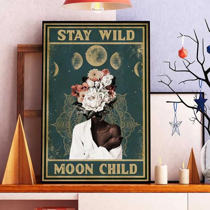 

Retro Poster Lose Your Mind Find Your Soul Inspirational Quote Art Prints Abstract Girl Canvas Painting Vintage Wall Decor