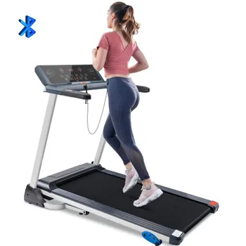 Folding Treadmill Electric Motorized Running Machine with Bluetooth, Speakers and 3 Incline Options