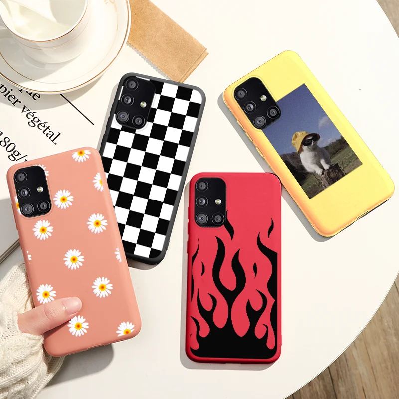 Чехол для телефона Samsung Galaxy A51 4G A 51 силиконовый чехол с изображением кошки a a51